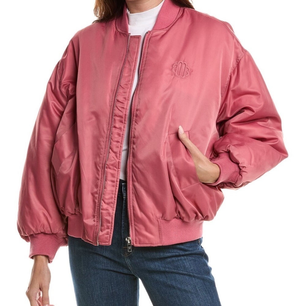 Maje Oversized rosewood bomber jacket Size 40 USA 8/10 Pink